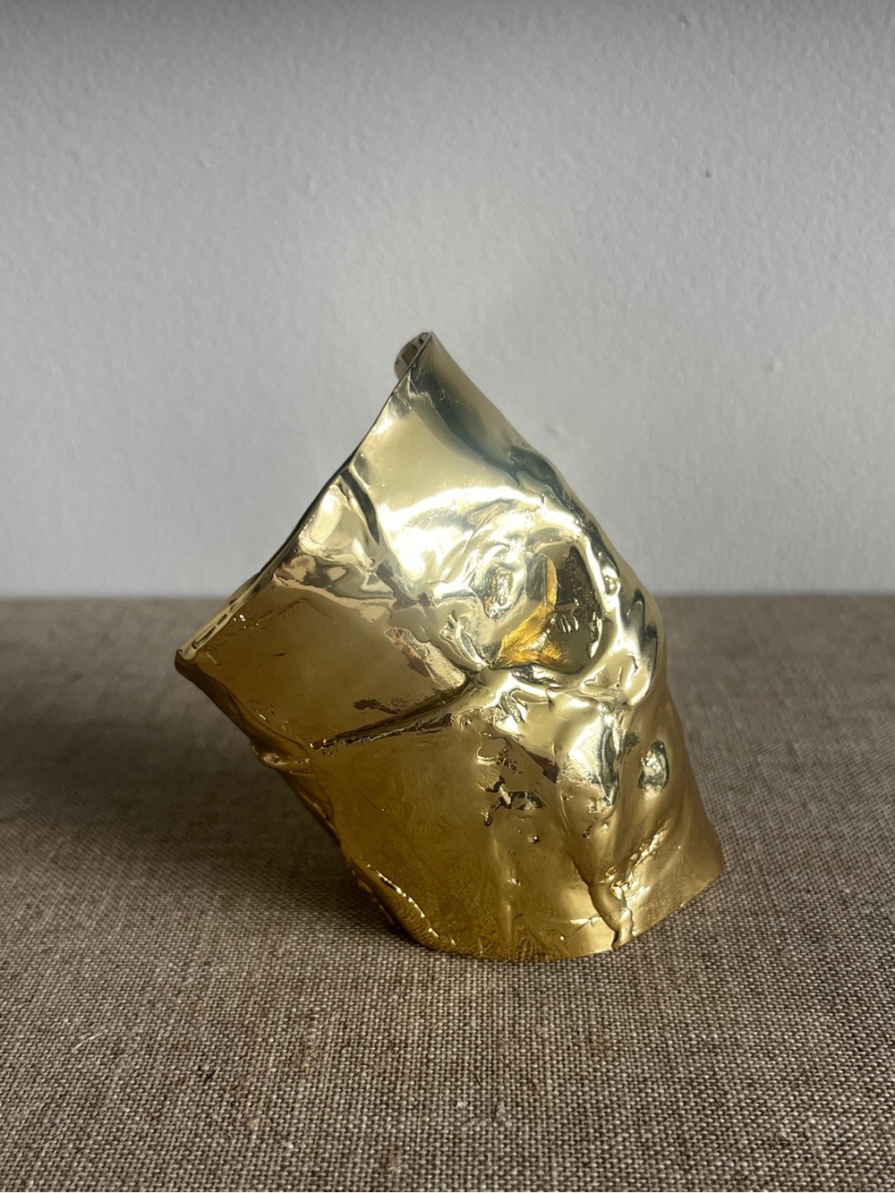 MASSIMO DUTTI abstract brass cuff bracelet